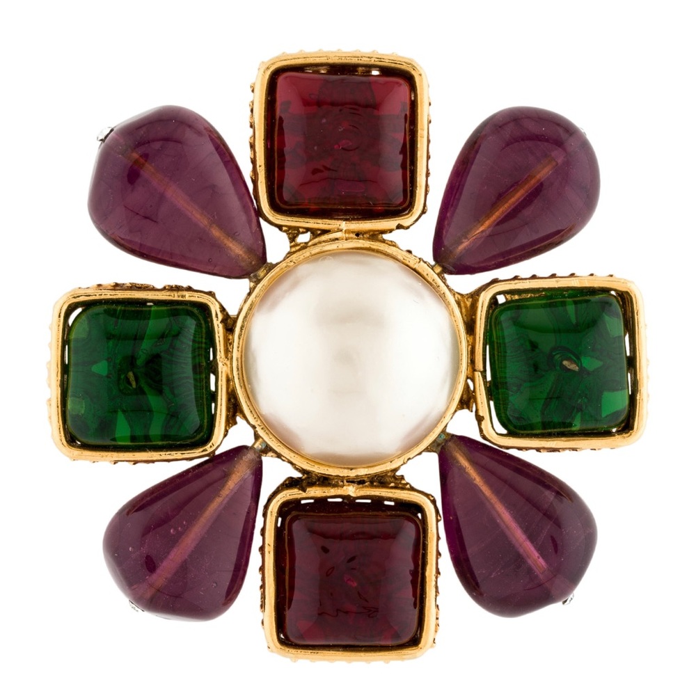 Chanel Gripoix Maltese Cross Season 23 Brooch